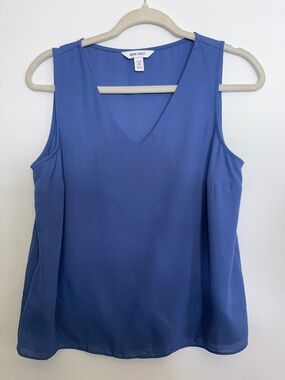 Nine West | Blue Sleeveless V Neck Blouse | PS